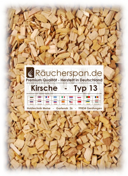 Kirschbaum Räucherchips, Typ 13, (große Chips), beste Premium Qualität für milden,und aromatisch